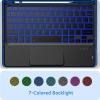 imageCACOE Case Keyboard Compatible with iPad 11th A16  10th Generation Keyboard Compatible with iPad 11109 inch 20252022 with Touchpad 7Color Lighting Detachable Wireless Navy BlueNavy Blue