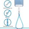 imageCACOE Cell Phone Lanyard 2 Pcs1 Pcs Adjustable Neck Strap1 Pcs Wrist Strap 2 Pcs Pads Universal Crossbody Multifuctional Compatible with Most SmartphonesBlackLight Blue