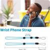 imageCACOE Cell Phone Lanyard 2 Pcs1 Pcs Adjustable Neck Strap1 Pcs Wrist Strap 2 Pcs Pads Universal Crossbody Multifuctional Compatible with Most SmartphonesBlackLight Blue
