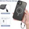 imageCACOE Cell Phone Lanyard 2 Pcs1 Pcs Adjustable Neck Strap1 Pcs Wrist Strap 2 Pcs Pads Universal Crossbody Multifuctional Compatible with Most SmartphonesBlackGray