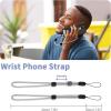 imageCACOE Cell Phone Lanyard 2 Pcs1 Pcs Adjustable Neck Strap1 Pcs Wrist Strap 2 Pcs Pads Universal Crossbody Multifuctional Compatible with Most SmartphonesBlackGray