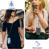 imageCACOE Cell Phone Lanyard 2 Pcs1 Pcs Adjustable Neck Strap1 Pcs Wrist Strap 2 Pcs Pads Universal Crossbody Multifuctional Compatible with Most SmartphonesBlackGray