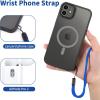 imageCACOE Cell Phone Lanyard 2 Pcs1 Pcs Adjustable Neck Strap1 Pcs Wrist Strap 2 Pcs Pads Universal Crossbody Multifuctional Compatible with Most SmartphonesBlackDark Blue