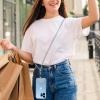 imageCACOE Cell Phone Lanyard 2 Pcs1 Pcs Adjustable Neck Strap1 Pcs Wrist Strap 2 Pcs Pads Universal Crossbody Multifuctional Compatible with Most SmartphonesBlackBlacklight Blue