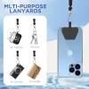 imageCACOE Cell Phone Lanyard 2 Pcs1 Pcs Adjustable Neck Strap1 Pcs Wrist Strap 2 Pcs Pads Universal Crossbody Multifuctional Compatible with Most SmartphonesBlackBlacklight Blue