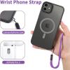 imageCACOE Cell Phone Lanyard 2 Pcs1 Pcs Adjustable Neck Strap1 Pcs Wrist Strap 2 Pcs Pads Universal Crossbody Multifuctional Compatible with Most SmartphonesBlackDark Purple