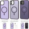 imageCACOE Magnetic Case for iPhone 12 ampamp iPhone 12 Pro 2020 61 inchCompatible with MagSafe ampamp Magnetic Car Phone MountTPU Thin Phone Cases Cover Protective Shockproof AntiFingerprintMatte BlackDark Purple