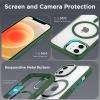 imageCACOE Magnetic Case for iPhone 13 ampamp iPhone 14 61 inchCompatible with MagSafe ampamp Magnetic Car Phone MountNot Yellowing AntiScratch ClearDark Green