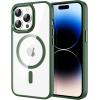 imageCACOE Magnetic Case for iPhone 13 ampamp iPhone 14 61 inchCompatible with MagSafe ampamp Magnetic Car Phone MountNot Yellowing AntiScratch ClearDark Green