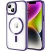 imageCACOE Magnetic Case for iPhone 13 ampamp iPhone 14 61 inchCompatible with MagSafe ampamp Magnetic Car Phone MountNot Yellowing AntiScratch ClearDark Purple