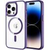 imageCACOE Magnetic Case for iPhone 13 ampamp iPhone 14 61 inchCompatible with MagSafe ampamp Magnetic Car Phone MountNot Yellowing AntiScratch ClearDark Purple