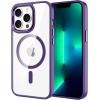 imageCACOE Magnetic Case for iPhone 13 ampamp iPhone 14 61 inchCompatible with MagSafe ampamp Magnetic Car Phone MountNot Yellowing AntiScratch ClearDark Purple