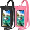 imageCACOE Not Floatable Universal IPX8 Waterproof Phone case 2 PackUp to 72quotPhone Pouch with Adjustable Neck LanyardCellphone Dry Bags for Vacation Kayak Cruise Travel EssentialsBlackBlackBlackPink