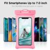imageCACOE Not Floatable Universal IPX8 Waterproof Phone case 2 PackUp to 72quotPhone Pouch with Adjustable Neck LanyardCellphone Dry Bags for Vacation Kayak Cruise Travel EssentialsBlackBlackBlackPink