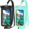 imageCACOE Not Floatable Universal IPX8 Waterproof Phone case 2 PackUp to 72quotPhone Pouch with Adjustable Neck LanyardCellphone Dry Bags for Vacation Kayak Cruise Travel EssentialsBlackBlackBlackGreen