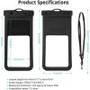 imageCACOE Not Floatable Universal IPX8 Waterproof Phone case 2 PackUp to 72quotPhone Pouch with Adjustable Neck LanyardCellphone Dry Bags for Vacation Kayak Cruise Travel EssentialsBlackBlackBlackWhite