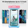 imageCACOE Not Floatable Universal IPX8 Waterproof Phone case 2 PackUp to 72quotPhone Pouch with Adjustable Neck LanyardCellphone Dry Bags for Vacation Kayak Cruise Travel EssentialsBlackBlackIridescence