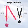 imageCACOE Phone Lanyard 2 Pack2 Adjustable Neck Strap2 Phone PatchesUniversal Cell Phone Multifuctional Patch Lanyards Compatible with Most SmartphonesBlackGrayBlackrose Red