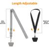 imageCACOE Phone Lanyard 2 Pack2 Adjustable Neck Strap2 Phone PatchesUniversal Cell Phone Multifuctional Patch Lanyards Compatible with Most SmartphonesBlackGrayBlackgray 2