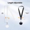 imageCACOE Phone Lanyard 2 Pack2 Adjustable Neck Strap2 Phone PatchesUniversal Cell Phone Multifuctional Patch Lanyards Compatible with Most SmartphonesBlackGrayBlackwhite