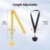imageCACOE Phone Lanyard 2 Pack2 Adjustable Neck Strap2 Phone PatchesUniversal Cell Phone Multifuctional Patch Lanyards Compatible with Most SmartphonesBlackGrayBlackyellow