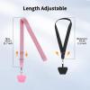 imageCACOE Phone Lanyard 2 Pack2 Adjustable Neck Strap2 Phone PatchesUniversal Cell Phone Multifuctional Patch Lanyards Compatible with Most SmartphonesBlackGrayBlackpink