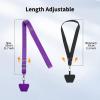 imageCACOE Phone Lanyard 2 Pack2 Adjustable Neck Strap2 Phone PatchesUniversal Cell Phone Multifuctional Patch Lanyards Compatible with Most SmartphonesBlackGrayBlackpurple