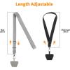 imageCACOE Phone Lanyard 2 Pack2 Adjustable Neck Strap2 Phone PatchesUniversal Cell Phone Multifuctional Patch Lanyards Compatible with Most SmartphonesBlackGrayBlackgray
