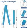 imageCACOE Phone Lanyard 2 Pcs1 Pcs Adjustable Neck Strap1 Pcs Wrist Strap2 PadsUniversal Crossbody Multifuctional Cell Phone Lanyards Compatible with Most SmartphonesBlackLight Blue