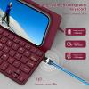 imageCACOE Wireless Keyboard with Stand Mini Keyboard for Cell Phone UltraSlim Portable Foldable DualChannel QWERTY with Stand Holder for Smartphone and More iOS Android Windows GreyWine Red