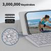 imageCACOE Wireless Keyboard with Stand Mini Keyboard for Cell Phone UltraSlim Portable Foldable DualChannel QWERTY with Stand Holder for Smartphone and More iOS Android Windows GreyGrey2