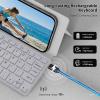 imageCACOE Wireless Keyboard with Stand Mini Keyboard for Cell Phone UltraSlim Portable Foldable DualChannel QWERTY with Stand Holder for Smartphone and More iOS Android Windows GreyGrey2