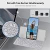 imageCACOE Wireless Keyboard with Stand Mini Keyboard for Cell Phone UltraSlim Portable Foldable DualChannel QWERTY with Stand Holder for Smartphone and More iOS Android Windows GreyGrey2