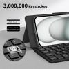 imageCACOE Wireless Keyboard with Stand Mini Keyboard for Cell Phone UltraSlim Portable Foldable DualChannel QWERTY with Stand Holder for Smartphone and More iOS Android Windows Greyblack
