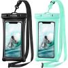 imageCACOE Not Floatable Universal IPX8 Waterproof Phone case 2 PackUp to 72quotPhone Pouch with Adjustable Neck LanyardCellphone Dry Bags for Vacation Kayak Cruise Travel EssentialsBlackBlackBlackGreen