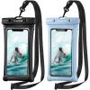imageCACOE Not Floatable Universal IPX8 Waterproof Phone case 2 PackUp to 72quotPhone Pouch with Adjustable Neck LanyardCellphone Dry Bags for Vacation Kayak Cruise Travel EssentialsBlackBlackBlackLight Blue