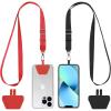 imageCACOE Phone Lanyard 2 Pack2 Adjustable Neck Strap2 Phone PatchesUniversal Cell Phone Multifuctional Patch Lanyards Compatible with Most SmartphonesBlackGrayBlackred