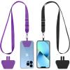 imageCACOE Phone Lanyard 2 Pack2 Adjustable Neck Strap2 Phone PatchesUniversal Cell Phone Multifuctional Patch Lanyards Compatible with Most SmartphonesBlackGrayBlackpurple