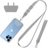 imageCACOE Phone Lanyard 2 Pcs1 Pcs Adjustable Neck Strap1 Pcs Wrist Strap2 PadsUniversal Crossbody Multifuctional Cell Phone Lanyards Compatible with Most SmartphonesBlackGray
