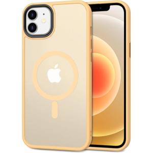 imageCACOE Magnetic Case for iPhone 12 ampamp iPhone 12 Pro 2020 61 inchCompatible with MagSafe ampamp Magnetic Car Phone MountTPU Thin Phone Cases Cover Protective Shockproof AntiFingerprintMatte BlackYellow