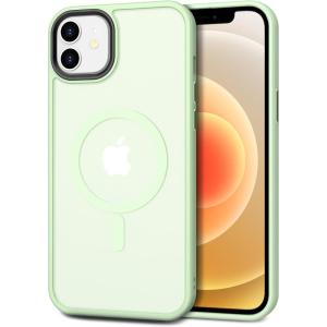 imageCACOE Magnetic Case for iPhone 12 ampamp iPhone 12 Pro 2020 61 inchCompatible with MagSafe ampamp Magnetic Car Phone MountTPU Thin Phone Cases Cover Protective Shockproof AntiFingerprintMatte BlackLight Green