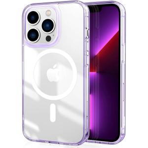 imageCACOE Magnetic Case for iPhone 13 ampamp iPhone 14 61 inchCompatible with MagSafe ampamp Magnetic Car Phone MountNot Yellowing AntiScratch ClearClear Purple