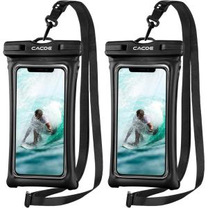 imageCACOE Not Floatable Universal IPX8 Waterproof Phone case 2 PackUp to 72quotPhone Pouch with Adjustable Neck LanyardCellphone Dry Bags for Vacation Kayak Cruise Travel EssentialsBlackBlackBlackBlack