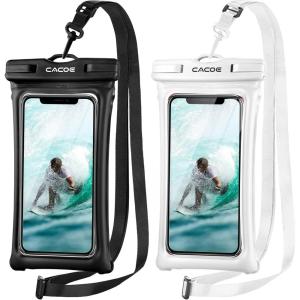 imageCACOE Not Floatable Universal IPX8 Waterproof Phone case 2 PackUp to 72quotPhone Pouch with Adjustable Neck LanyardCellphone Dry Bags for Vacation Kayak Cruise Travel EssentialsBlackBlackBlackWhite