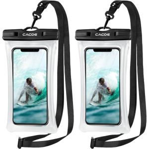 imageCACOE Not Floatable Universal IPX8 Waterproof Phone case 2 PackUp to 72quotPhone Pouch with Adjustable Neck LanyardCellphone Dry Bags for Vacation Kayak Cruise Travel EssentialsBlackBlackBlackBlack2