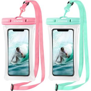 imageCACOE Not Floatable Universal IPX8 Waterproof Phone case 2 PackUp to 72quotPhone Pouch with Adjustable Neck LanyardCellphone Dry Bags for Vacation Kayak Cruise Travel EssentialsBlackBlackBluePink