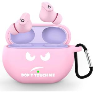 imageCACOE Silicone Case Cover for Beats Studio BudsBeats Studio Buds  2023Protective Skin Beats Studio Buds Cases Shockproof Cute Funny Print Accessories with KeychainPink