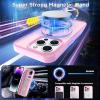 imageCACOE Magnetic Case for iPhone 13 Pro 61 inch with 360 Rotatable Ring Stand Compatible with MagSafe Car Phone Mount Cases Cover Phone Holder for Desk MeetingVideosMatte BlackPink