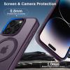 imageCACOE Magnetic Case for iPhone 13 Pro 61 inch with 360 Rotatable Ring Stand Compatible with MagSafe Car Phone Mount Cases Cover Phone Holder for Desk MeetingVideosMatte BlackDark Purple