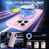 imageCACOE Magnetic Case for iPhone 13 Pro 61 inch with 360 Rotatable Ring Stand Compatible with MagSafe Car Phone Mount Cases Cover Phone Holder for Desk MeetingVideosMatte BlackPink